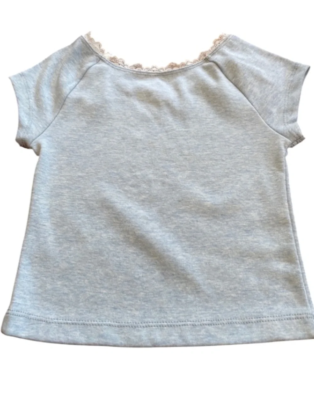 Girls 5/6 Justice Paris Lace Trim Tee